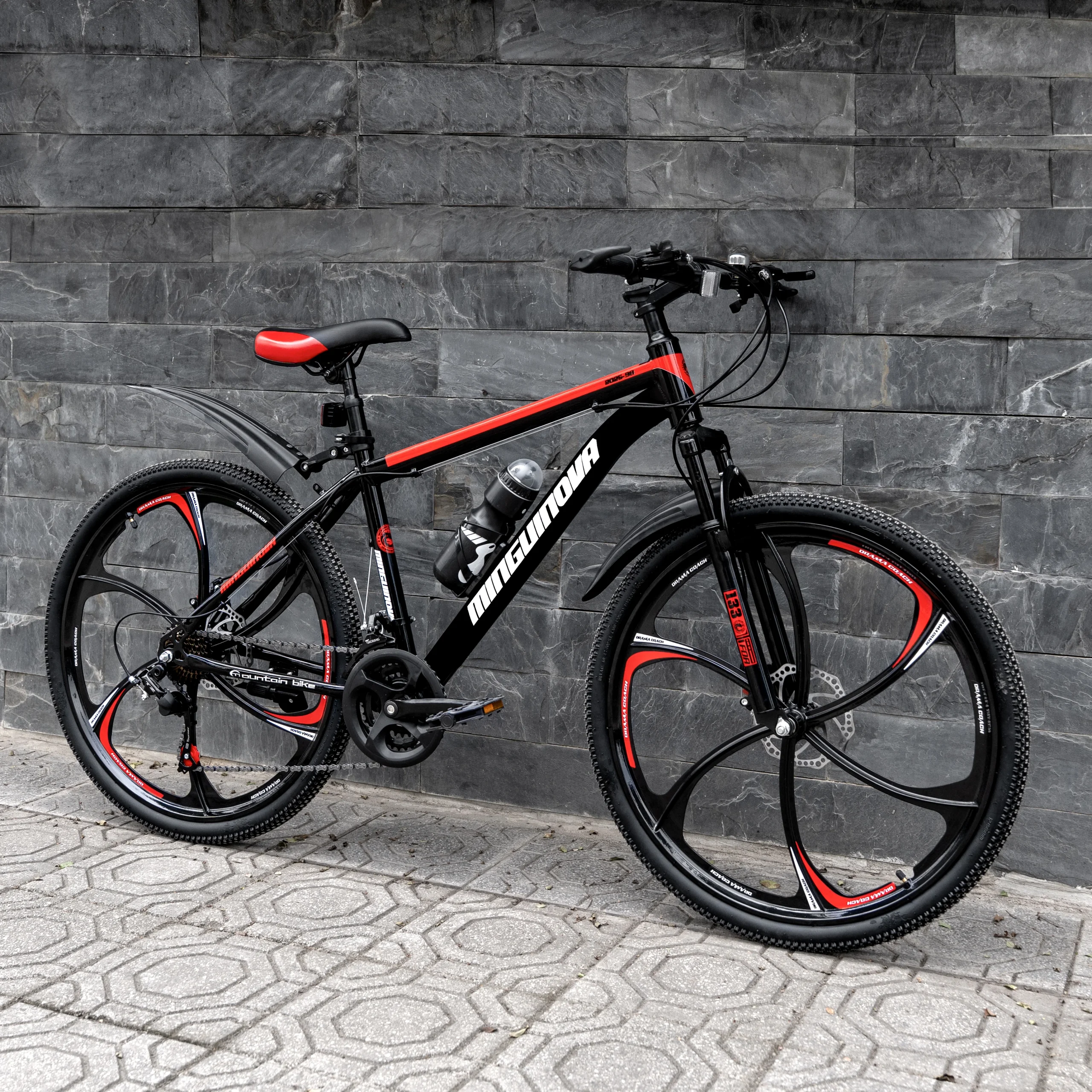 Xe đạp địa hình Mingu Inova - Đen/Đỏ (Đúc 6 đao) - Hình ảnh 2