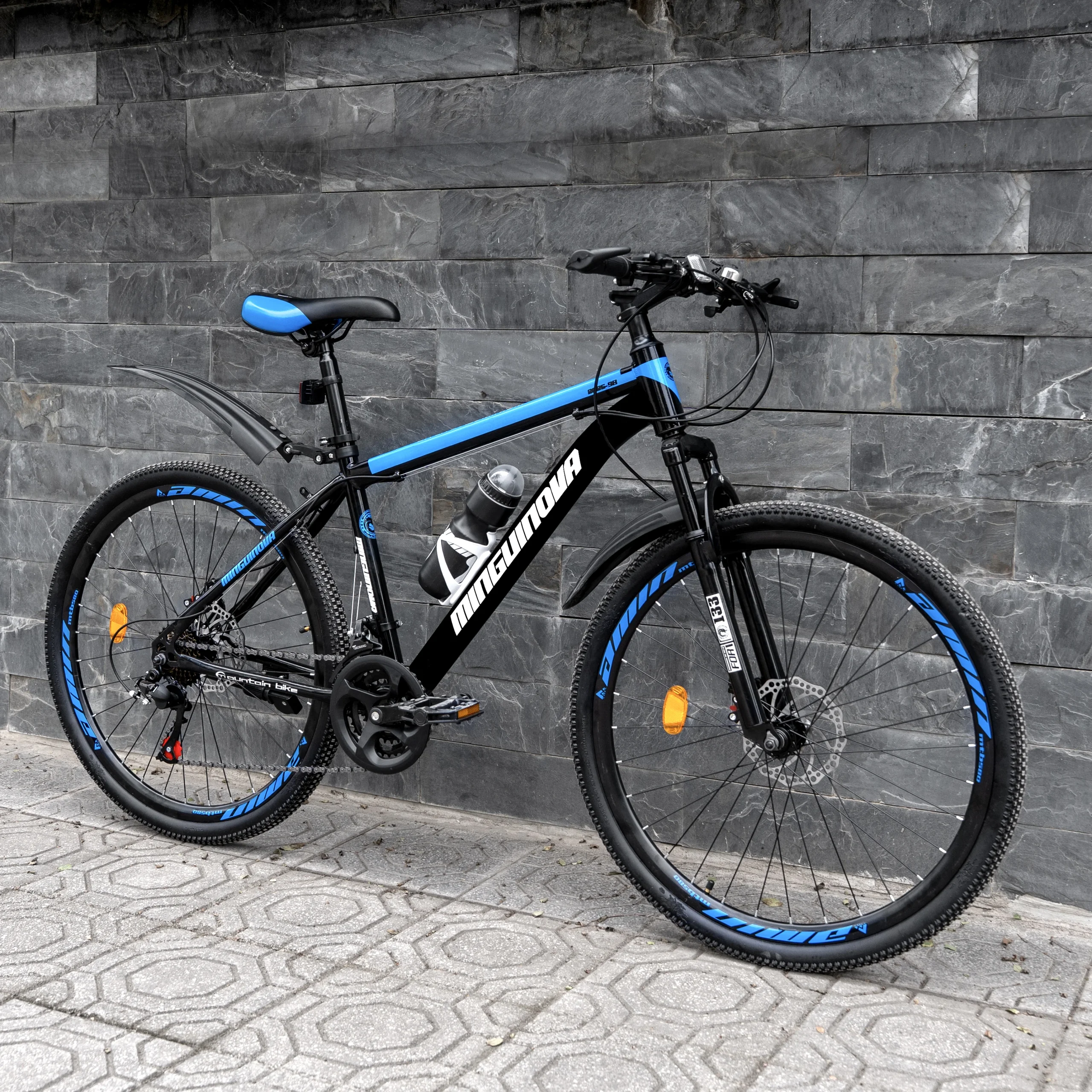 Xe đạp địa hình Mingu Inova - Đen/Xanh (Vành nan) - Hình ảnh 2